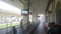 Train platform at La Spezia Centrale station, Italy