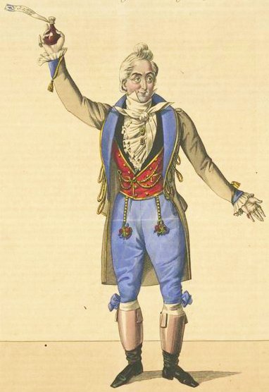 Giuseppe Frezzolini as Dr Dulcamara in Donizetti's L'elisir d'amore