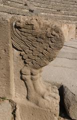 Detail of a structure in the Odeon of Pompeii Italy showing ancient stonework and architectural elements