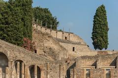 Odeon theatre viewed from the Quadriportico in Pompeii, Italy