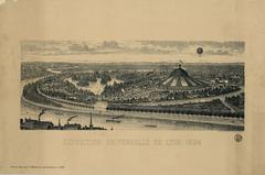 Aerial view of the 1894 Lyon Universal Exhibition in Parc de la Tête d'Or