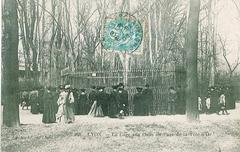 Octagonal bear cage in Parc de la Tête d'Or with surrounding trees