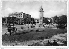 View of Piazza Vittorio Veneto in Bergamo with historic buildings