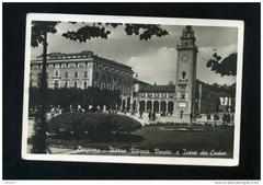 View of Piazza Vittorio Veneto and Torre dei Caduti in Bergamo Italy