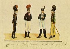 Historical image showing the seniors of the four Erlangen societies in 1801