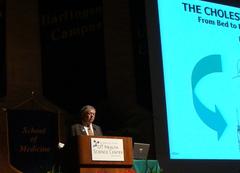 Michael S. Brown giving a lecture on Cholesterol at University of Texas Health Science Center