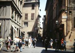 Historic view of Florence Street with rows of traditional houses and telephone poles in June 2000