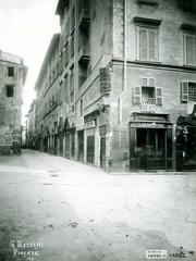 Historical street view of Via Porta Rossa in Florence from the 1880s by Giuseppe Baccani