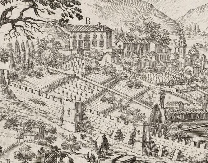 Panoramic view of Florence cityscape by Valerio Spada, circa 1650