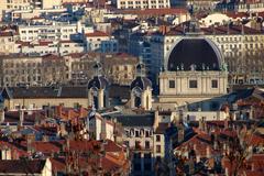 Hôtel-Dieu de Lyon viewed from Fourvière hill with chapel and grand dome