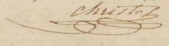Handwritten signature of Hugues-François Dubuisson de Christot from a historical drawing entrance of Hôtel-Dieu passage on rue de l'Hôpital
