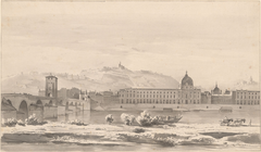 Historic detailed drawing of Hopital de Lyon in 1768