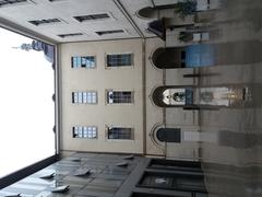 Courtyard of Hotel-Dieu de Lyon with historical architecture