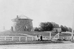 Historic centenarian house next to Martello Tower No 2 in Quebec on Wilfrid-Laurier Avenue