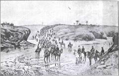 Historic crossing at Pasaje del Ayuí through Paso de la Patria in Corrientes province by the first Argentine army