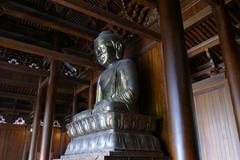 Golden Buddha statue inside Jing'an Temple in Shanghai