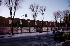 Exterior view of Matadero Madrid art center on a sunny day