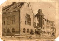 Historic building of the former commercial school in 1920s Baku on Shaumyan Street, now Zaryfa Aliyeva Street, Azerbaijan