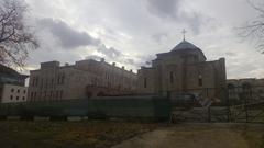 The Holy Transfiguration Cathedral of the Armenian Monastery Complex in Moscow viewed from Olimpiysky Avenue