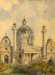 Adolf Hitler near Karlskirche church in Vienna