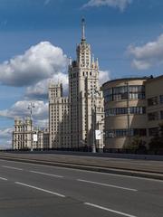 View of Kotelnicheskaya Tower from Sadovnicheskaya in Moscow