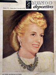Eva Perón portrait from Mundo Deportivo magazine 1952