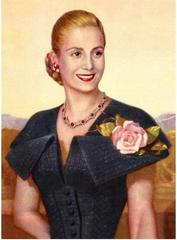 Official state portrait of Eva Peron, Republic of Argentina