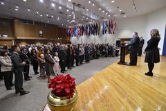 U.S. Secretary of State Michael R. Pompeo addressing U.S. Embassy Cairo staff and family members