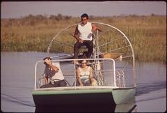 Airboat for tourists along Tamiami Trail through Everglades