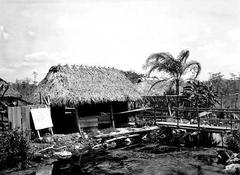Seminole Village with traditional Chickee structures along Tamiami Trail