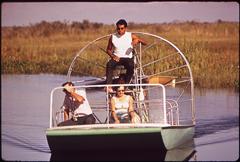 Air boat for tourists along Tamiami Trail through Everglades