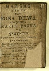 Title page of a 1790 Lithuanian language book by Pranciškus Šrubauskis