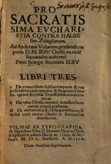 Cover of the first book published by Vilnius University Press in 1576 by Piotr Skarga
