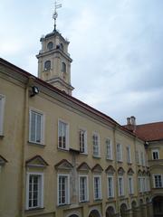 Vilnius University Great Courtyard with historic buildings and blue sky