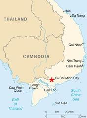 Map showing location of Ton Son Nhut Air Base in Southern Vietnam