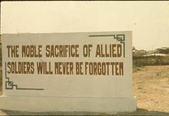 Destroyed monument on the street entering Tan Son Nhut Airbase