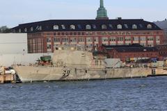 Decommissioned Finnish missile boat Helsinki 60 docked at Hietalahti shipyard