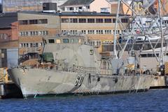 Decommissioned Finnish missile boat Helsinki 60 stationed at Hietalahti ship yard