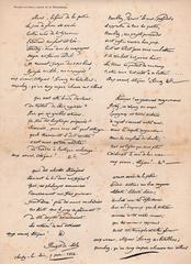 Marseillaise lyrics text on a vintage manuscript
