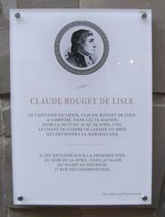 Plaque on the house of Claude Joseph Rouget de Lisle at 81 Grand Rue, Strasbourg, France