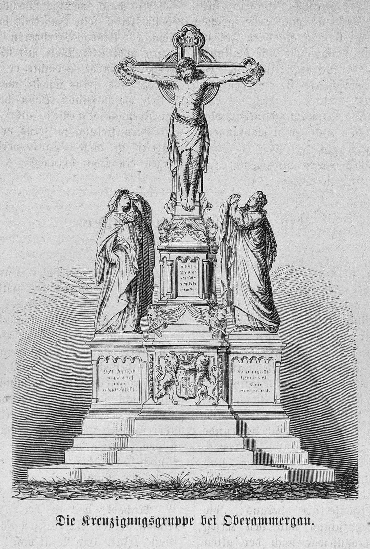 19th-century illustration of a man and woman in a garden