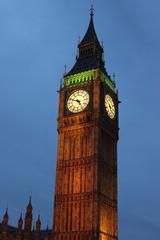 London street clock mounted on a building