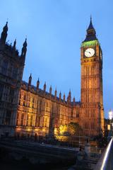 Clock Tower in London with a blue sky background