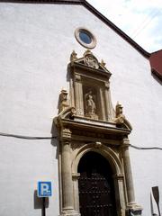 Church of Santiago in Granada, historic architecture with stone facade and bell tower