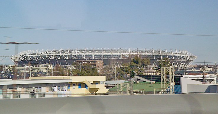 Ajinomoto Stadium in Chofu, Tokyo during a soccer match