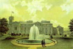 Eastern Wing of Verkiai Palace lithograph from 1848
