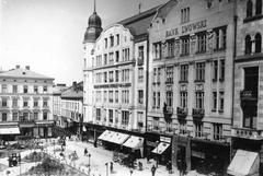 Valova Street in Lviv with historical buildings under blue sky
