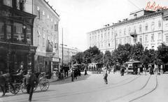 Historic view of Plac Halicki square in Lviv with classic architecture and street life