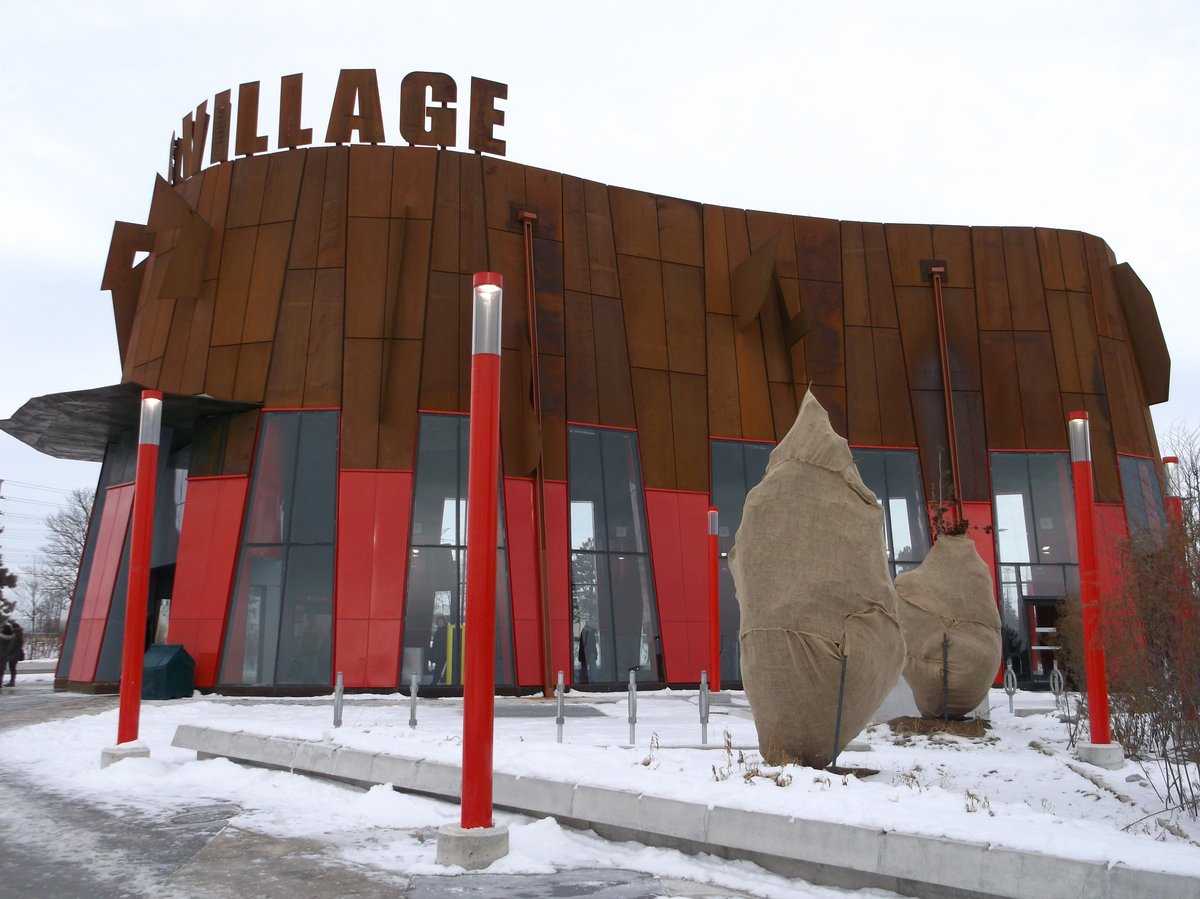 Opening day at TTC's Pioneer Village Station with a crowd of people celebrating the subway extension in 2017