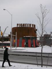 Opening day at TTC Pioneer Village Station with celebrating commuters, 2017
